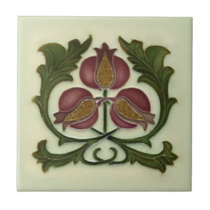Art Nouveau Pomegranate Reproduction Antiek Tile Tegeltje