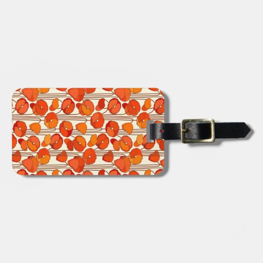 Art Nouveau Poppies Bagagelabel (Voorkant horizontaal)