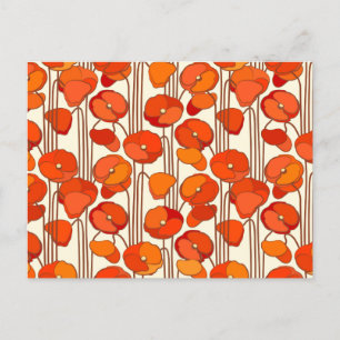 Art Nouveau Poppies Briefkaart