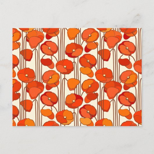 Art Nouveau Poppies Briefkaart (Voorkant)