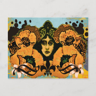 Art Nouveau Poppies Briefkaart