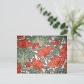 Art Nouveau Poppies Briefkaart (Staand voorkant)