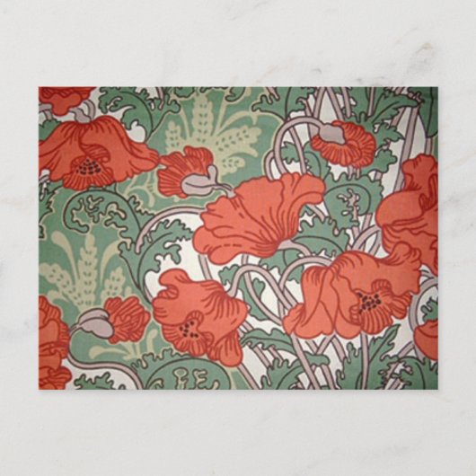 Art Nouveau Poppies Briefkaart (Voorkant)