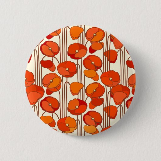 Art Nouveau Poppies Button (Voorkant)