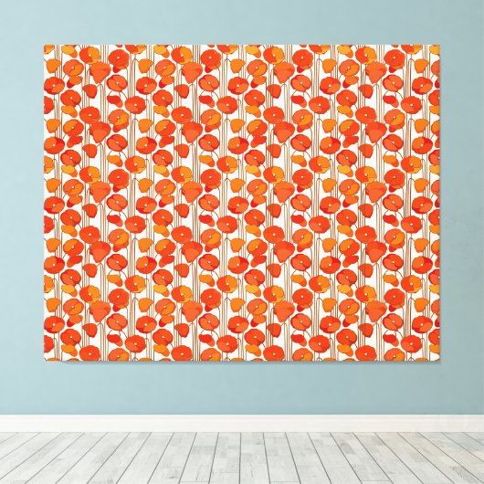 Art Nouveau Poppies Canvas Afdruk (Insitu (Houten vloer))