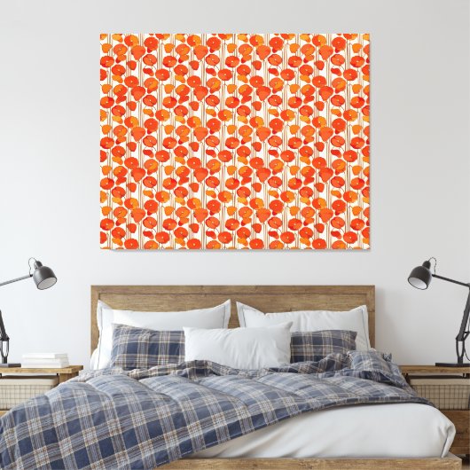 Art Nouveau Poppies Canvas Afdruk (Insitu (Slaapkamer))
