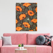 Art Nouveau Poppies Canvas Afdruk (Insitu (Woonkamer))