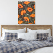 Art Nouveau Poppies Canvas Afdruk (Insitu (Slaapkamer))