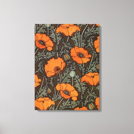 Art Nouveau Poppies Canvas Afdruk (Voorkant)