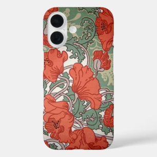 Art Nouveau Poppies iPhone 16 Hoesje