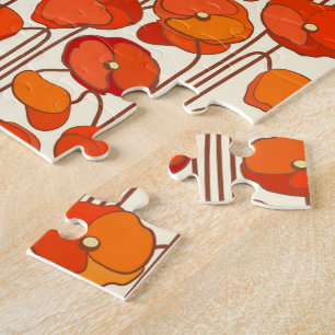Art Nouveau Poppies Jigzaag Puzzle Legpuzzel