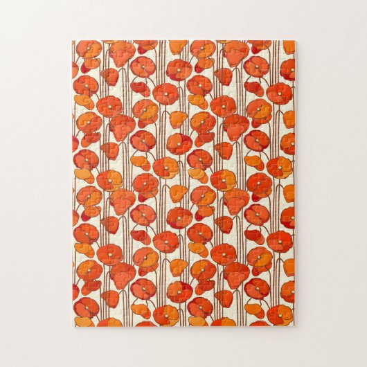 Art Nouveau Poppies Jigzaag Puzzle Legpuzzel (Verticaal)