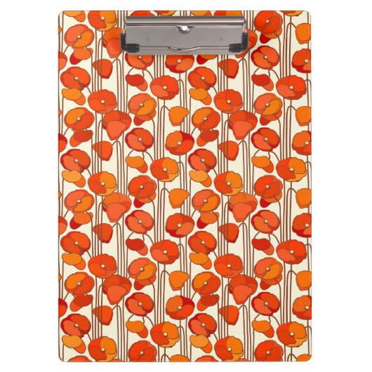 Art Nouveau Poppies-klembord Klembord (Voorkant)