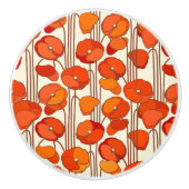 Art Nouveau Poppies Knob Keramische Knop (Voorkant)