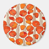 Art Nouveau Poppies Magnet (Voorkant)
