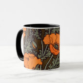 Art Nouveau Poppies Mok (Voorkant links)