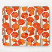 Art Nouveau Poppies Mousepad Muismat (Voorkant)