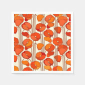 Art Nouveau Poppies Paper Napkins Servet (Voorkant)