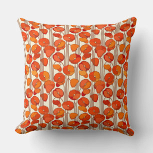 Art Nouveau Poppies Pillow Kussen
