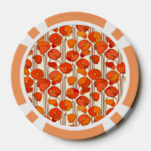 Art Nouveau Poppies Poker Chips (Achterkant)