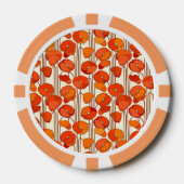 Art Nouveau Poppies Poker Chips (Voorkant)