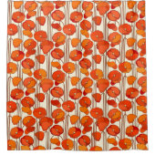 Art Nouveau Poppies Shower Curtain Douchegordijn (Voorkant)