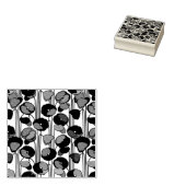 Art Nouveau Poppies Stamp Rubberstempel (Gestempeld)