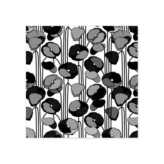 Art Nouveau Poppies Stamp Rubberstempel (Afrduk)