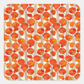 Art Nouveau Poppies Stickers (Voorkant)