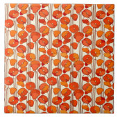 Art Nouveau Poppies Tegel Tegeltje (Voorkant)