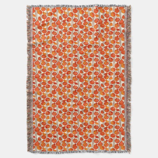 Art Nouveau Poppies Throw Deken (Voorkant Verticaal)