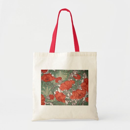 Art Nouveau Poppies Tote Bag (Voorkant)