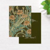 Art Nouveau Poppies Visitekaartjes (Bureau)