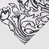 Art nouveau poppy floral black white elegant  tissuepapier (Detail)