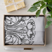 Art nouveau poppy floral black white elegant  tissuepapier (Geschenk)