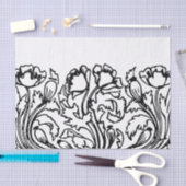 Art nouveau poppy floral black white elegant  tissuepapier (Craft)