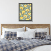  Art Nouveau, Poppy Flowers in tuin Canvas Afdruk (Insitu (Slaapkamer))
