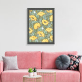  Art Nouveau, Poppy Flowers in tuin Canvas Afdruk (Insitu (Woonkamer))