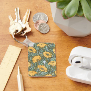  Art Nouveau, Poppy Flowers in tuin Sleutelhanger