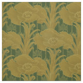 Art Nouveau Poppy Flowers Pattern Stof (Swatch)