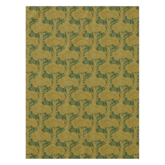 Art Nouveau Poppy Flowers Pattern Tafelkleed (Voorkant)