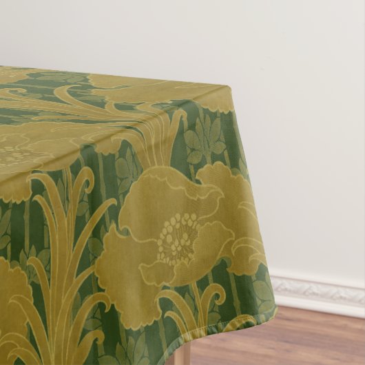 Art Nouveau Poppy Flowers Pattern Tafelkleed (Voorbeeld)