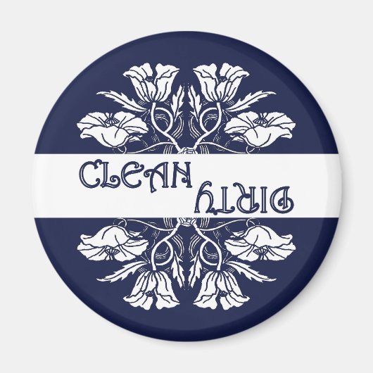 Art Nouveau Poppy Vaatwasser Magneet (Voorkant)