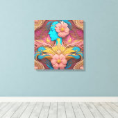 Art Nouveau Portrait Canvas afdrukken (Insitu (Houten vloer))