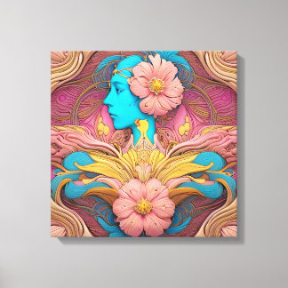 Art Nouveau Portrait Canvas afdrukken