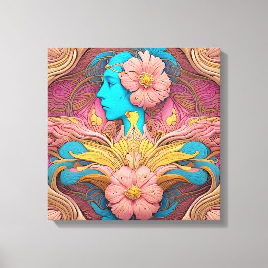 Art Nouveau Portrait Canvas afdrukken (Voorkant)