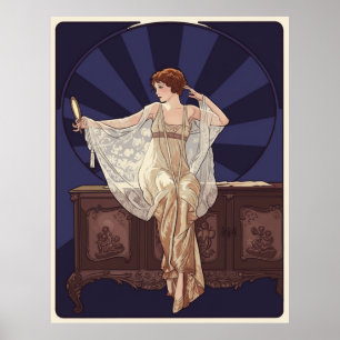 Art Nouveau-portret van Lilian Gish Poster