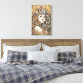 Art Nouveau Portret  Vrouw Illustratie Canvas Afdruk (Insitu (Slaapkamer))
