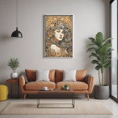 Art Nouveau Portret  Vrouw Illustratie Perfect Poster