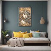 Art Nouveau Portret  Vrouw Illustratie Poster